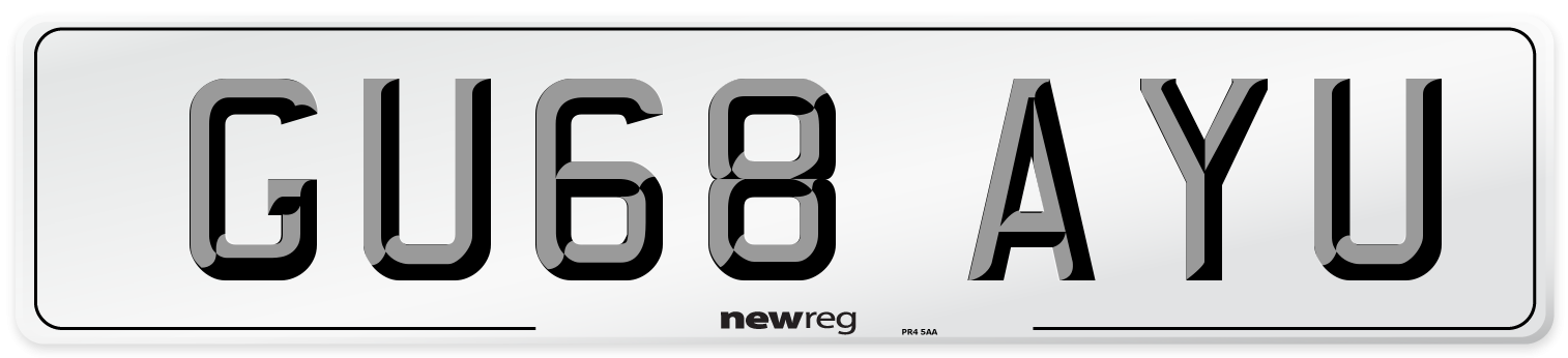 GU68 AYU Number Plate from New Reg